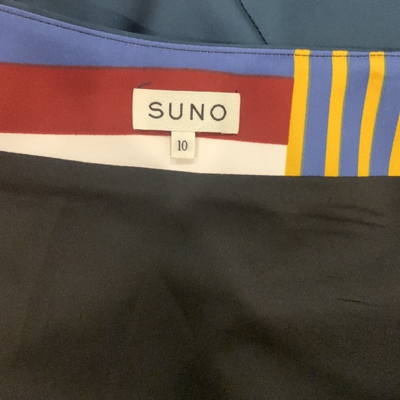 SUNO Color-block Wrap/Asymmetrical Button Close Skirt, Size 10 - Picture 6 of 8